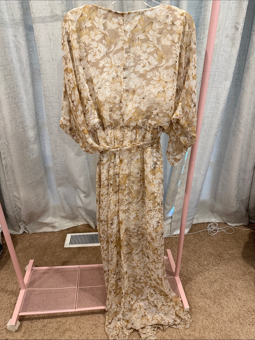 Baltic Born Cream and Tan Floral Maxi Dress - Picture 3 of 3